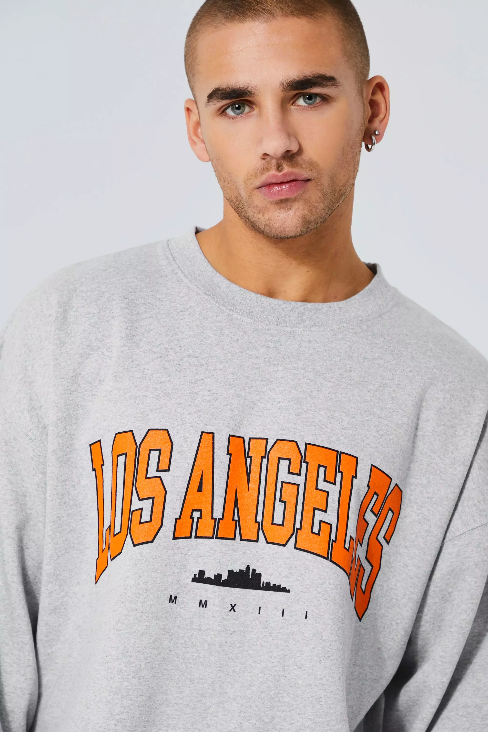 Oversized Los Angeles Print Sweat Tracksuit | boohooMAN USA